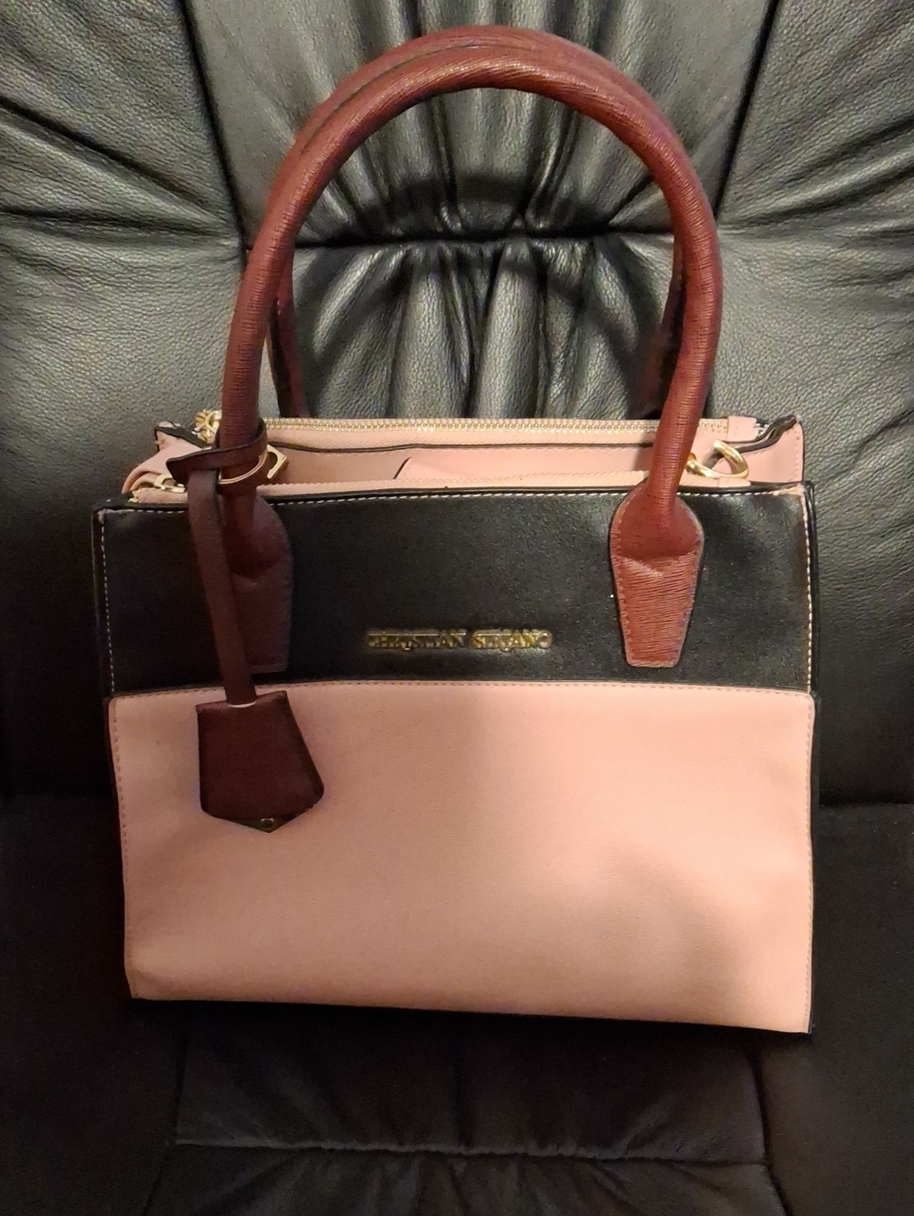 ☀️$42 Pink & Black Structured Tote Bag